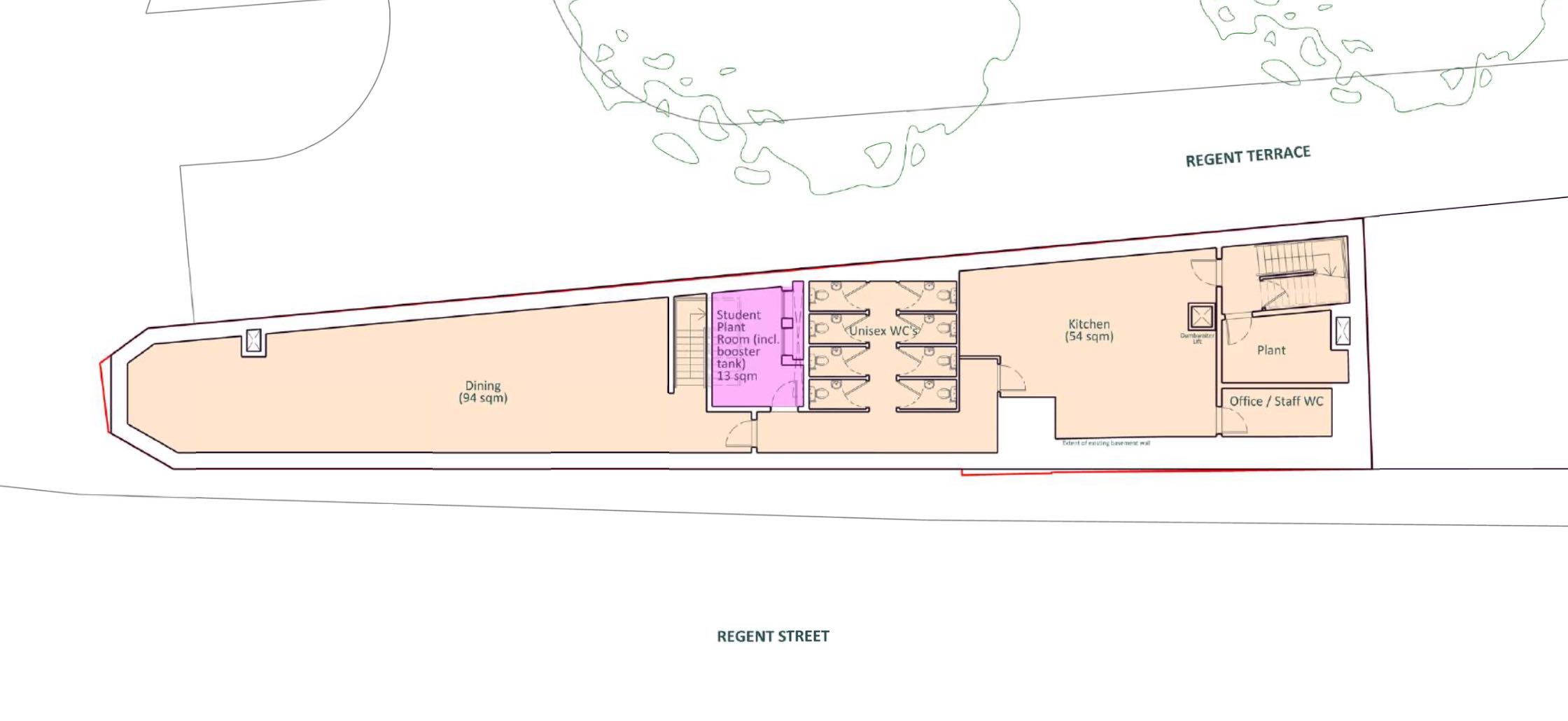 Proposed basement floor plan